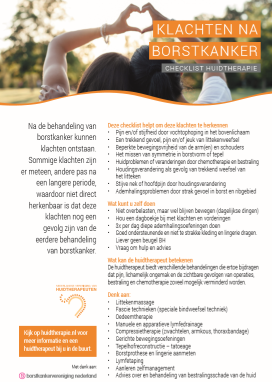 Nazorg van borstkanker - Checklist huidtherapie